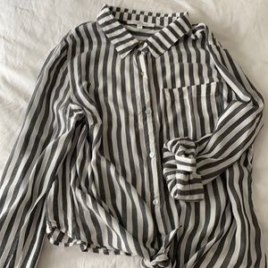 Striped button down